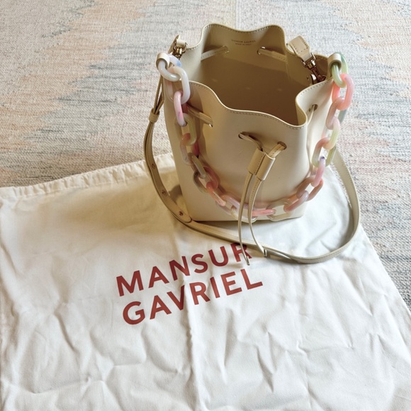 Mansur Gavriel Twist Leather Bucket Bag with Resin Chain - Picture 2 of 13